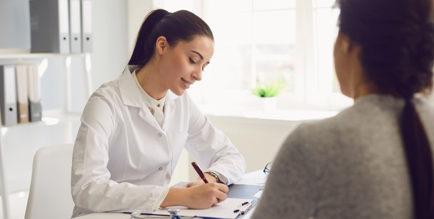 A patient consults with a doctor in Houston, TX