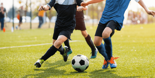 kids playing soccer in Houston, TX