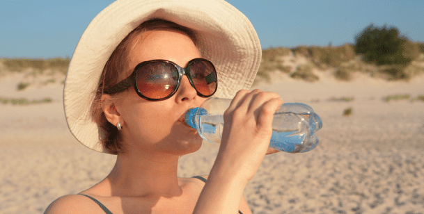 Woman drinking water