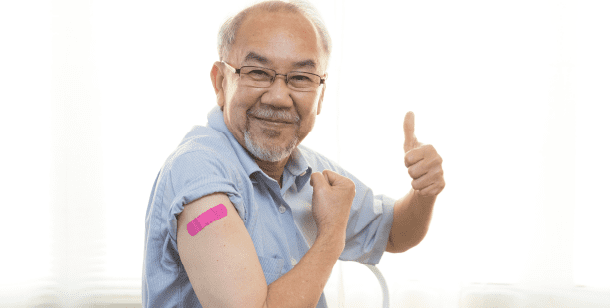 man who just received a flu shot