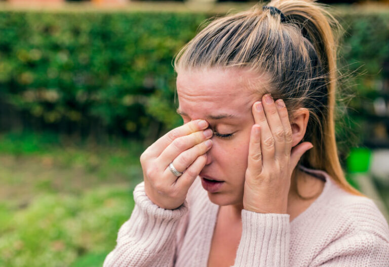 girl with a sinus infection