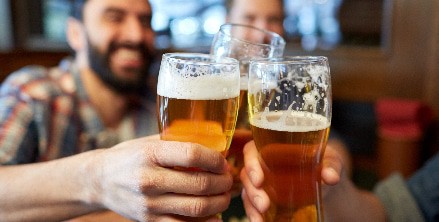 Three full beer glasses in Houston, TX